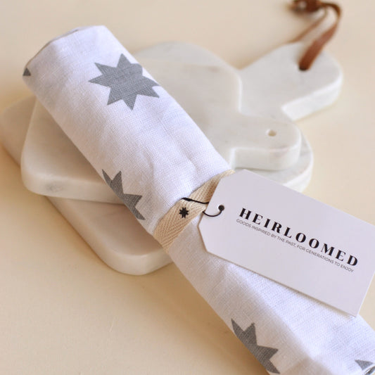 Heirloomed Collection | Signature Pattern Tea Towel Light Blue Star
