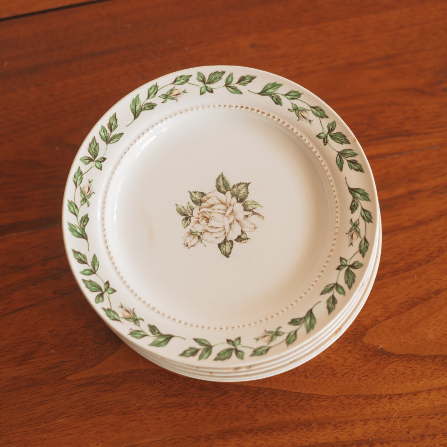 “Cameo Rose” Dessert Plate, Set of 5