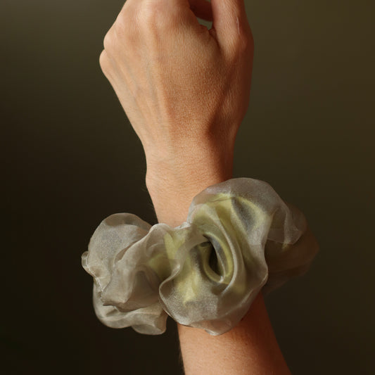 Dune Accessories | Lime Double Layered Satin Scrunchy