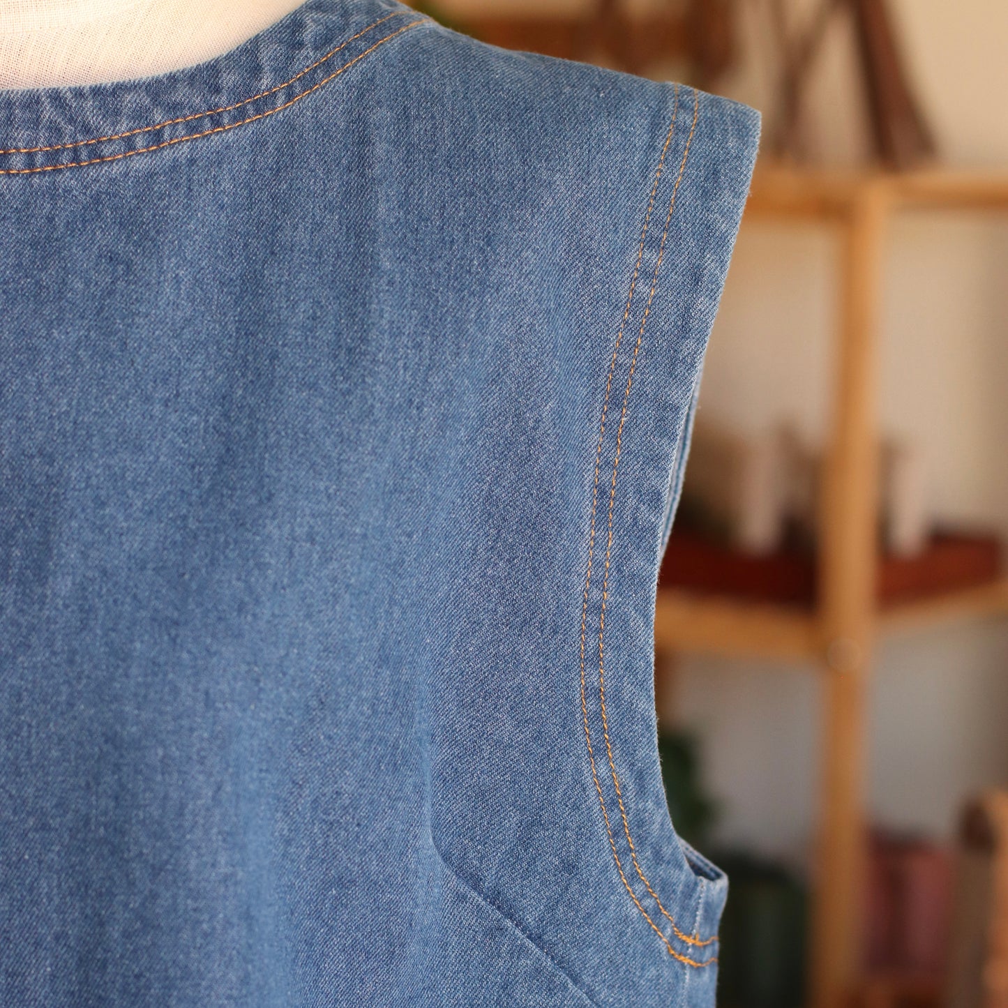 Sleeveless Denim Top