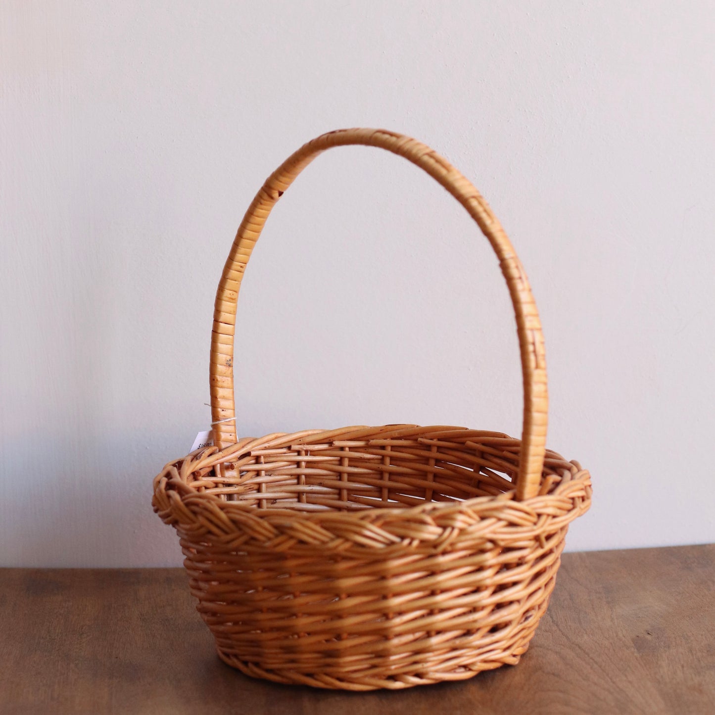 Handled Basket with Braided Rim