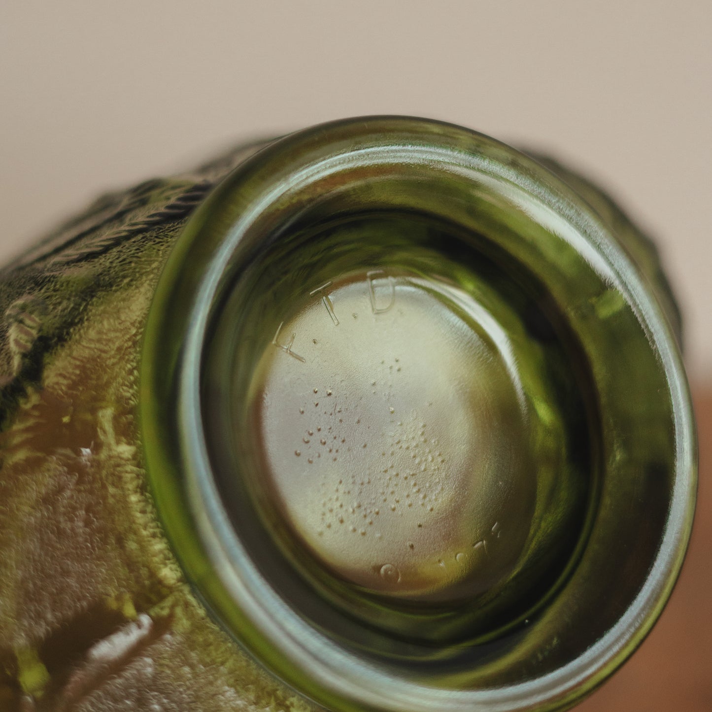 Molded Green Glass Candy Dish