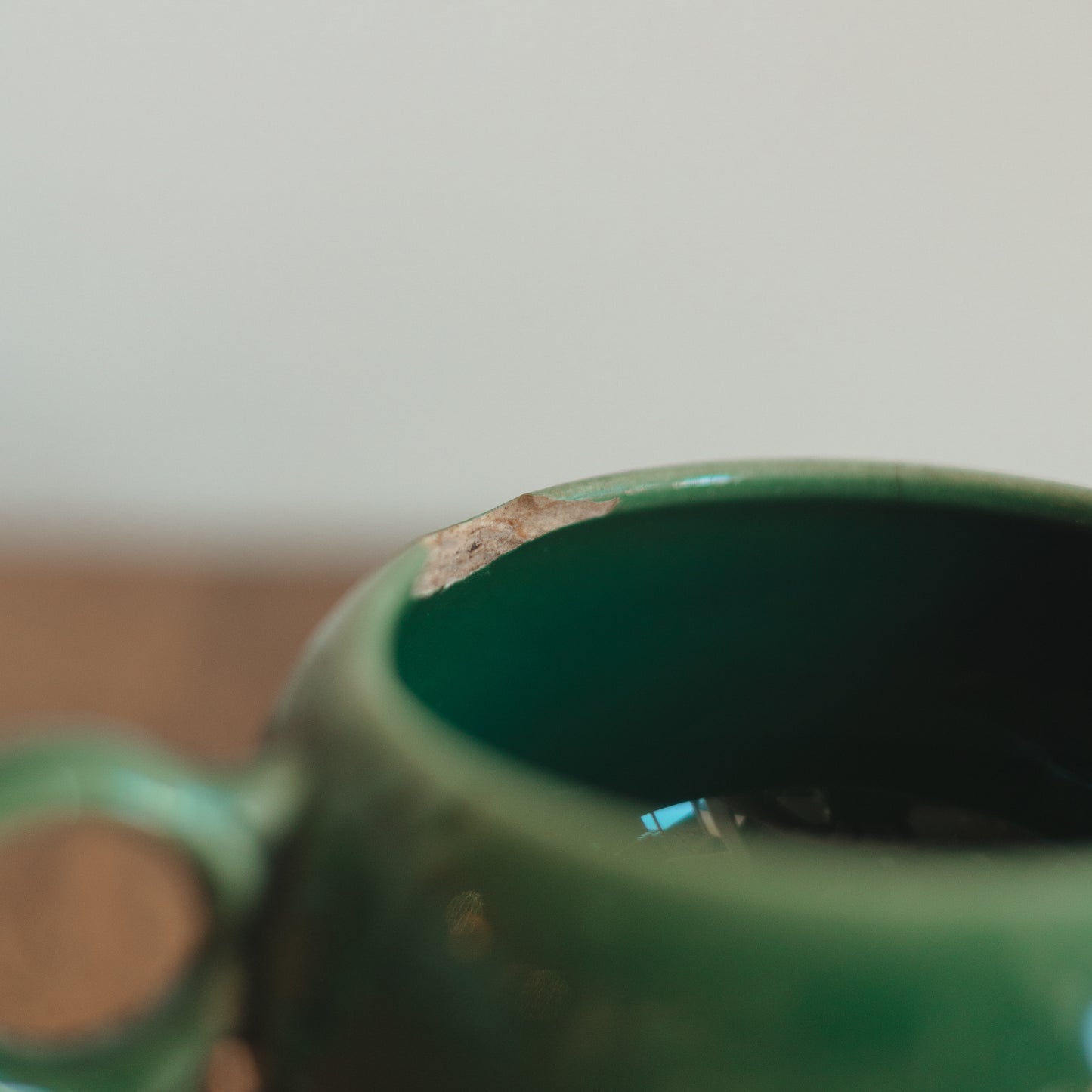Loop Handled Green Planter Pot