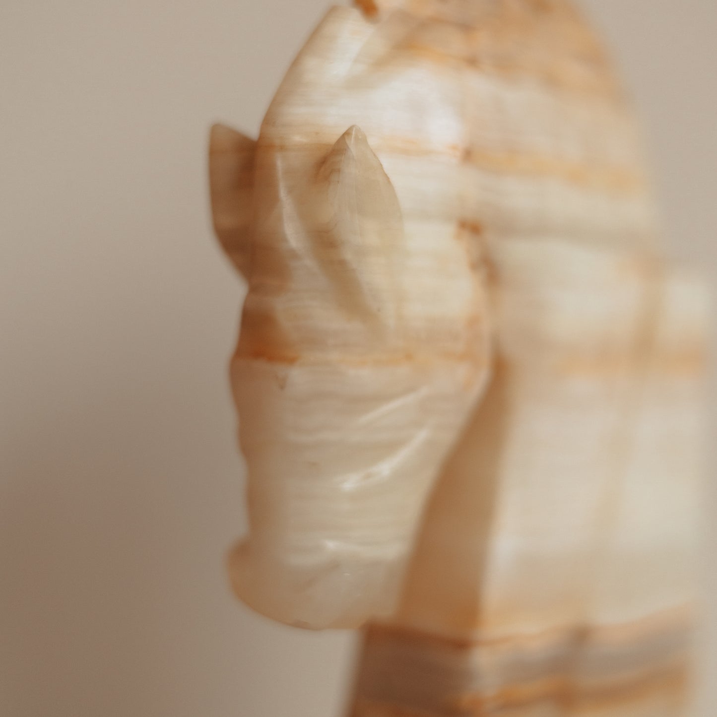 Single Banded Onyx Horse Bookend