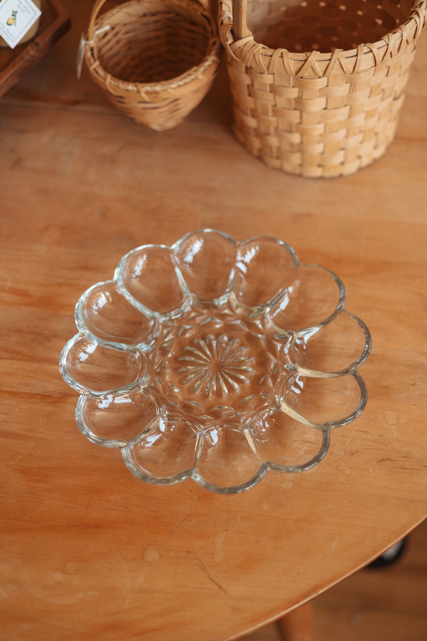 Clear Glass Deviled Egg Plate
