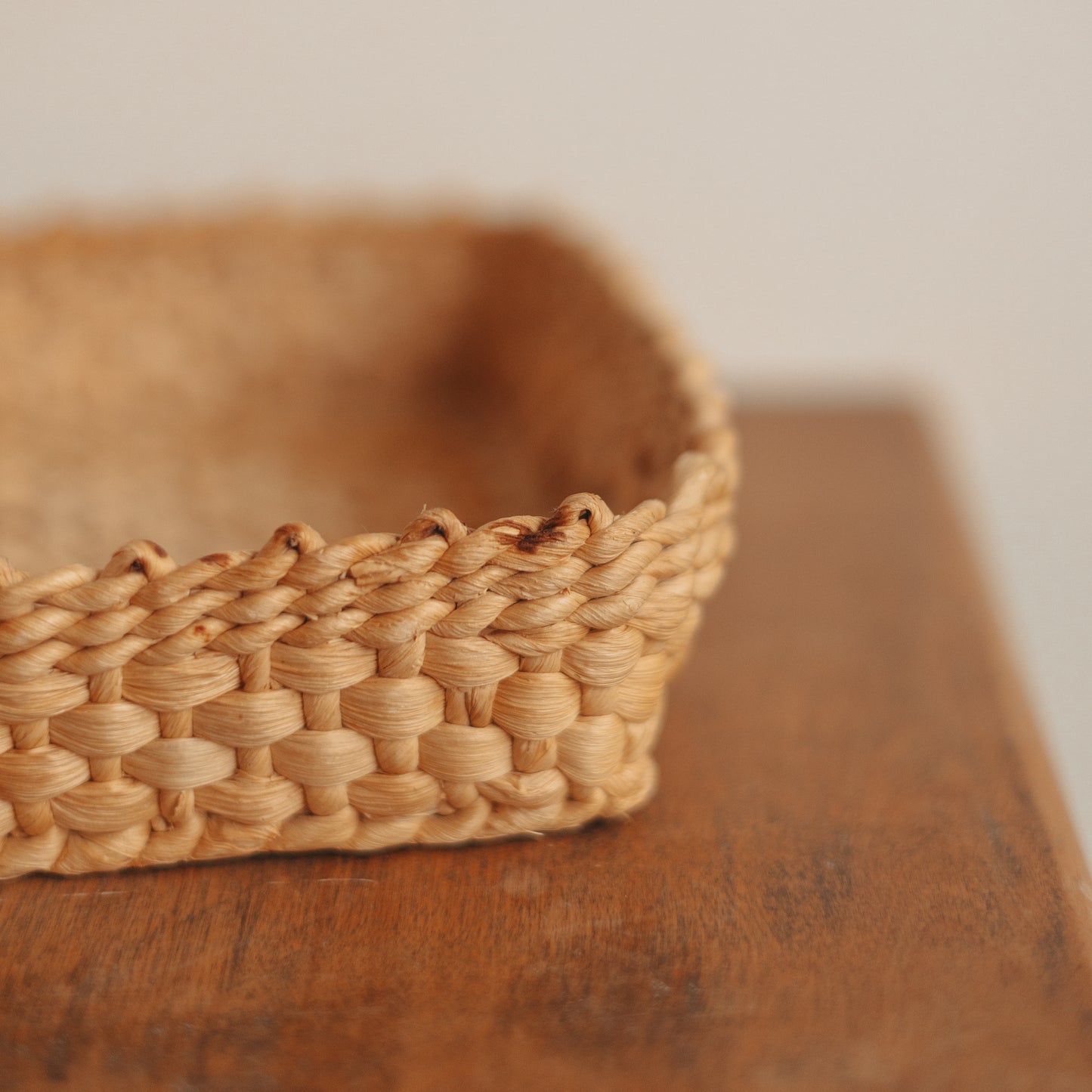 Shallow Woven Grass Desk Tray