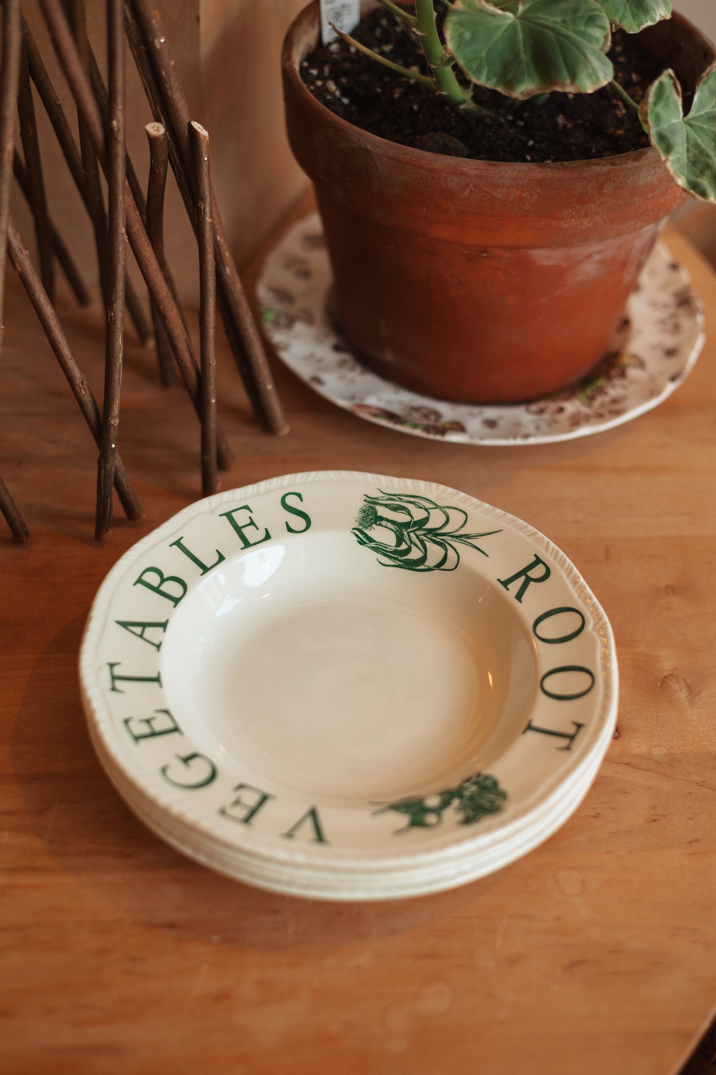 Root Vegetables Soup Bowl by Woods & Sons of England, Set of 4