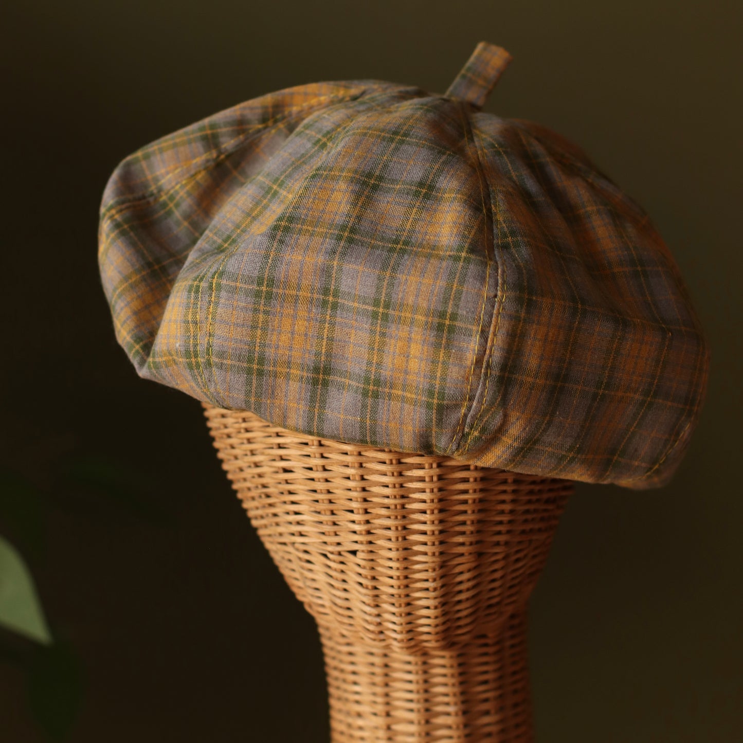 Dune Accessories | British Style Plaid Beret, Yellow