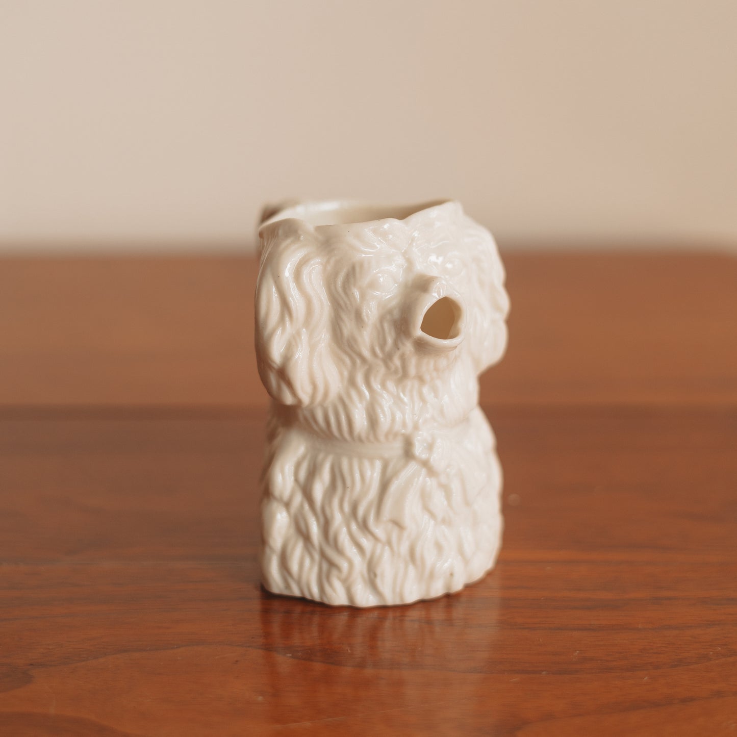 Charming Antique White Dog Creamer
