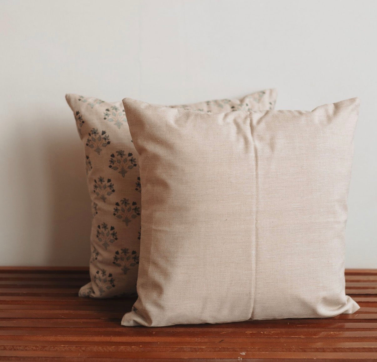 Dune Pillows | Artistic Block Print Pillow, Diwali Flower Pattern, 16”
