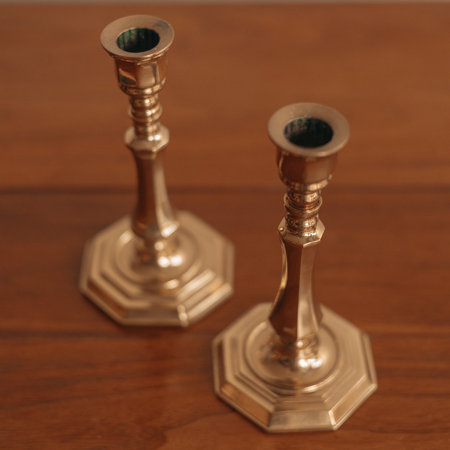 Gold Candlesticks, Pair