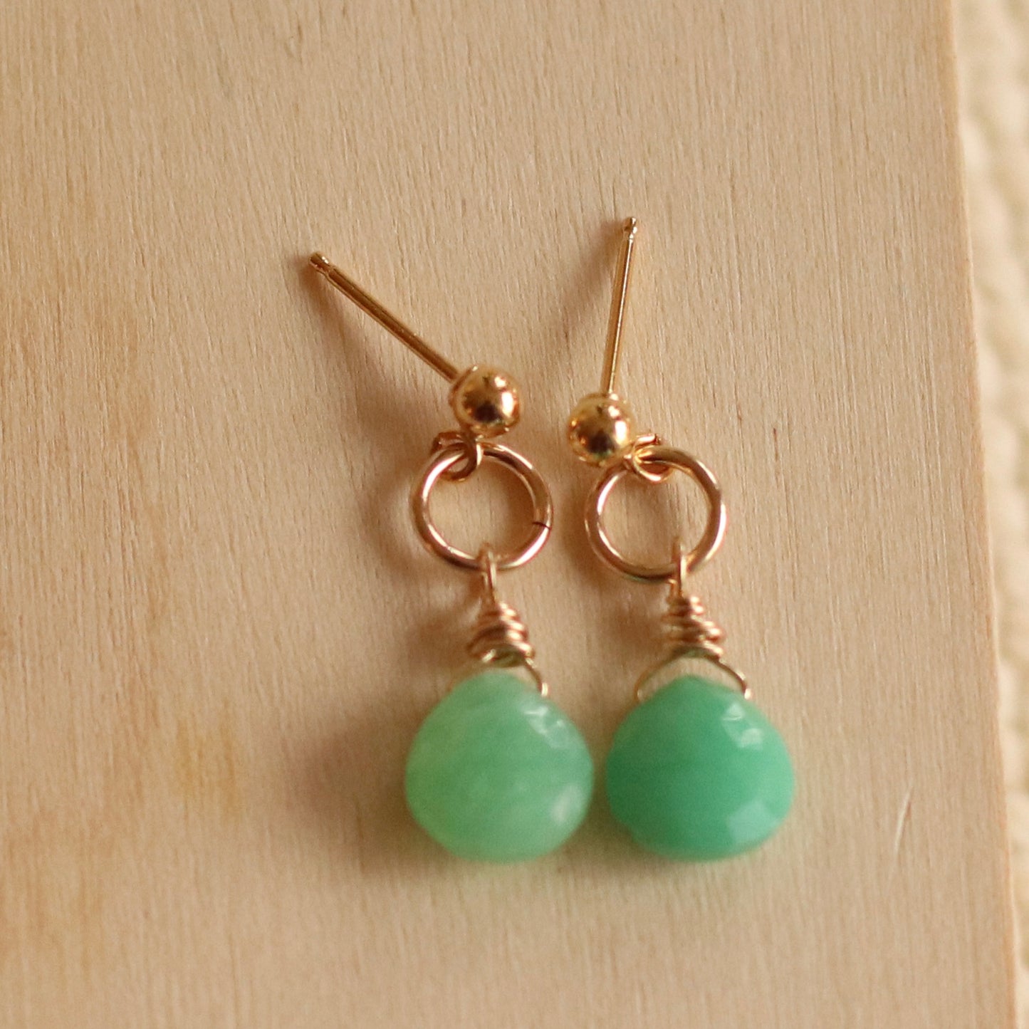 Cire’ Alexandria | Chrysoprase Gemstone Drops, 14K Gold Filled