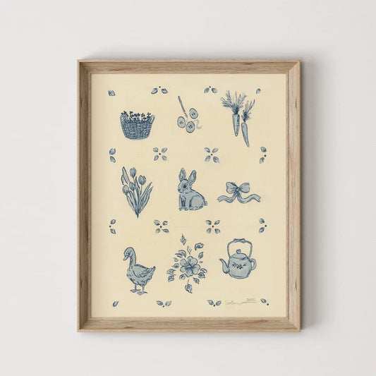 Solange Pilote | Blue Cottage Print,  8 X 10