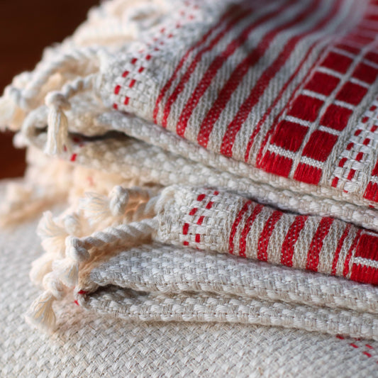 Turkish Towel | Luxury Bath Towel,  Bold Red Stripe