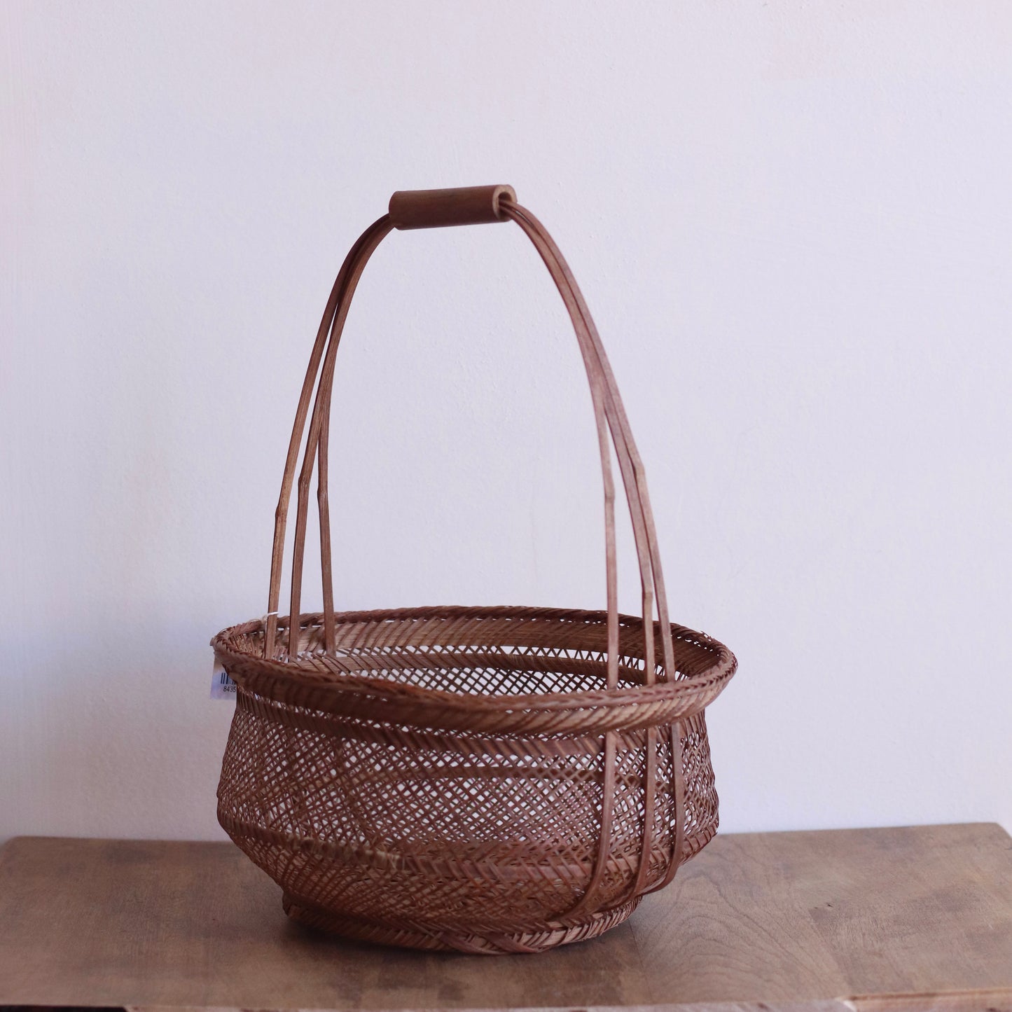 Delicate Open Weave Bamboo Handled Basket