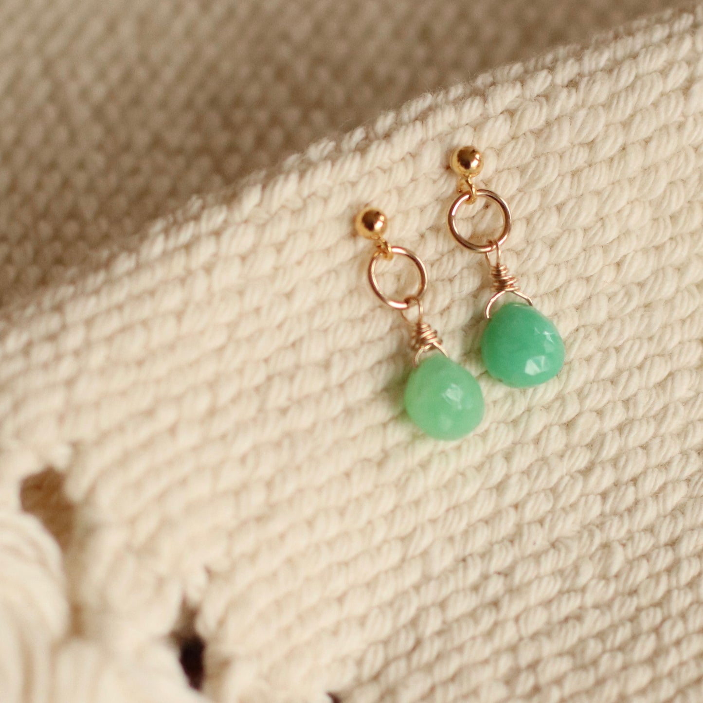 Cire’ Alexandria | Chrysoprase Gemstone Drops, 14K Gold Filled