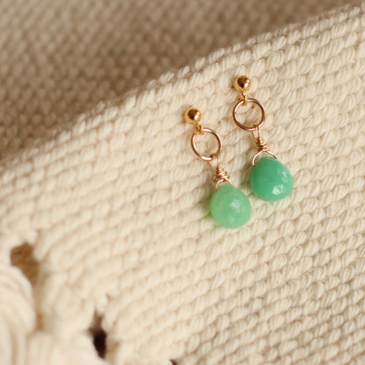 Cire’ Alexandria | Chrysoprase Gemstone Drops, 14K Gold Filled