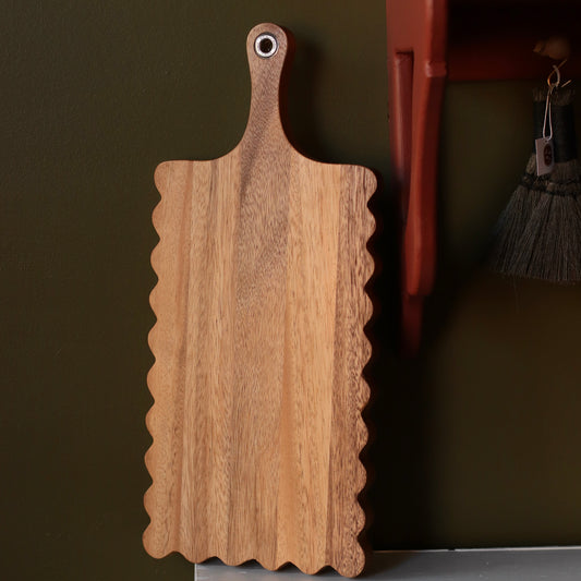 Acacia Wood Scalloped Serving Board