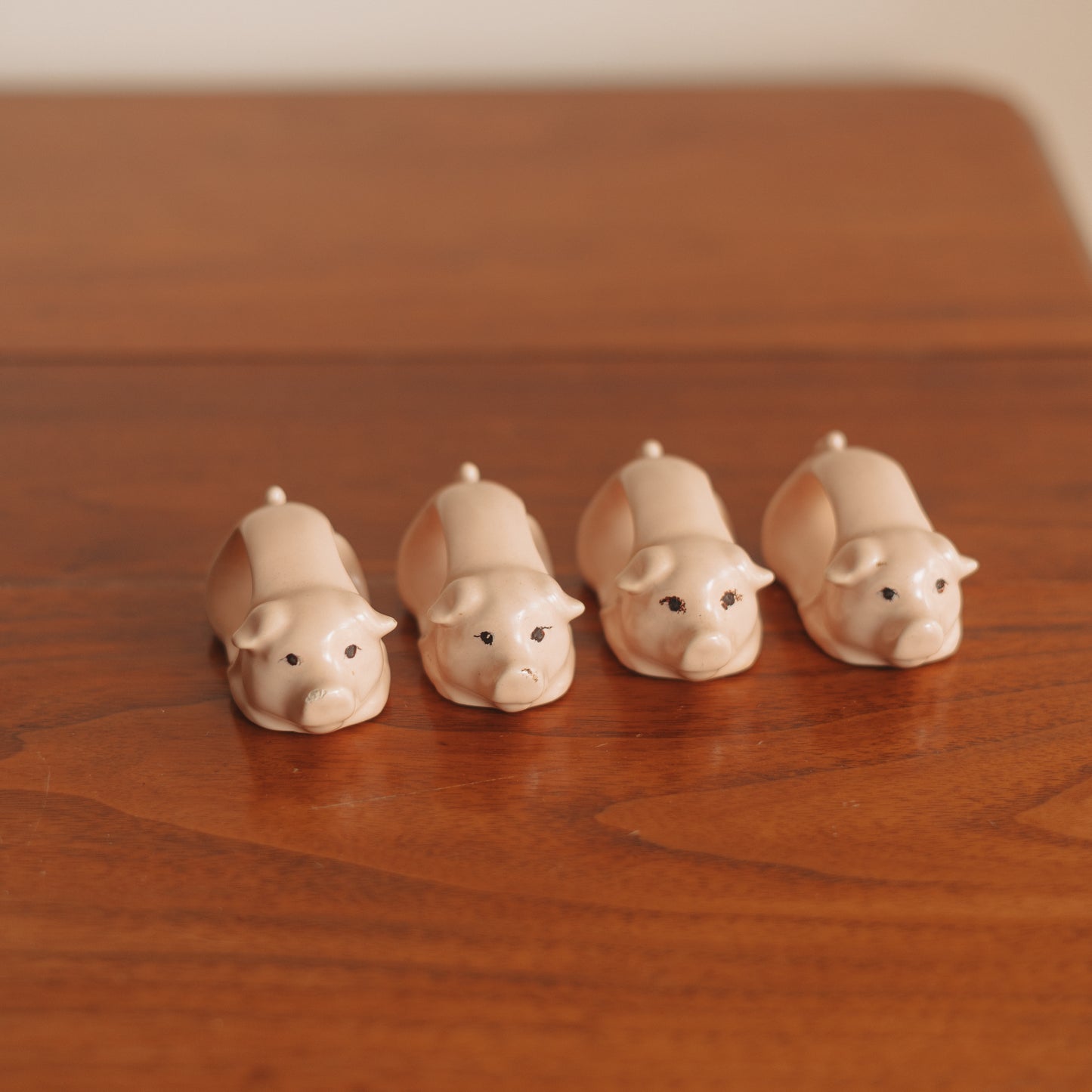 Pink Piggy Napkin Rings, Set of 4