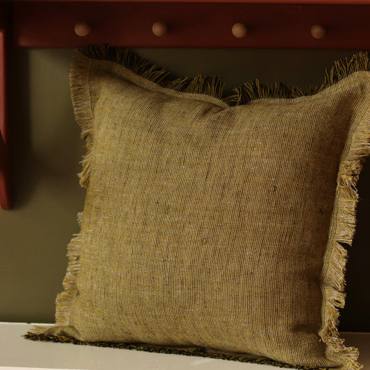 Dune Pillows | Linen Hamlet Pillow, Olive, 18"