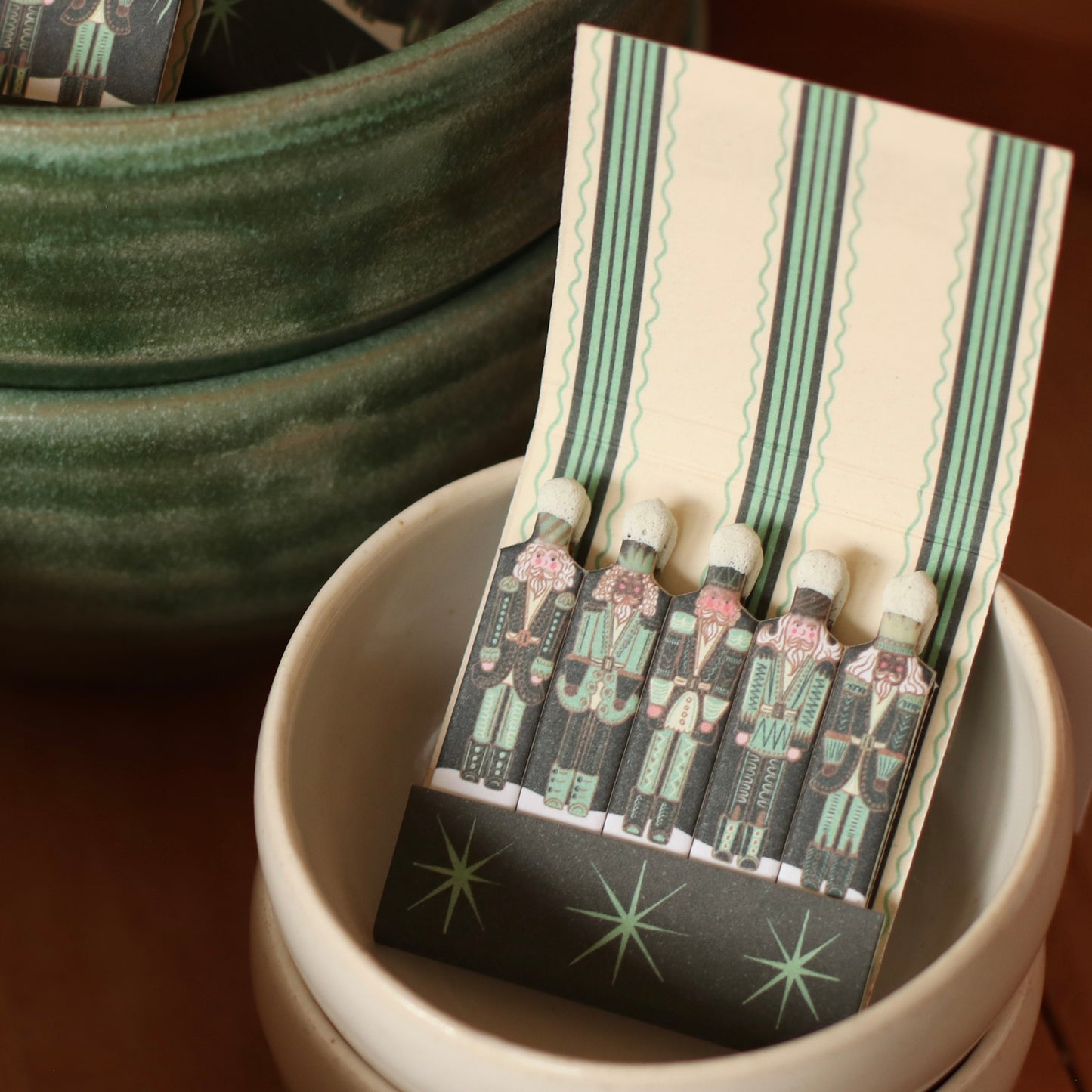 One and Only Paper | Green Nutcracker 10 Stem Matchbooks