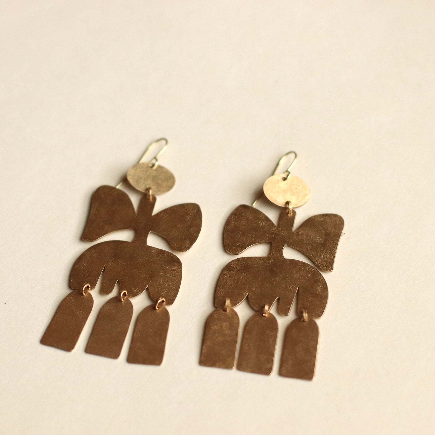 Gulushu | Heliconia Brass Earrings