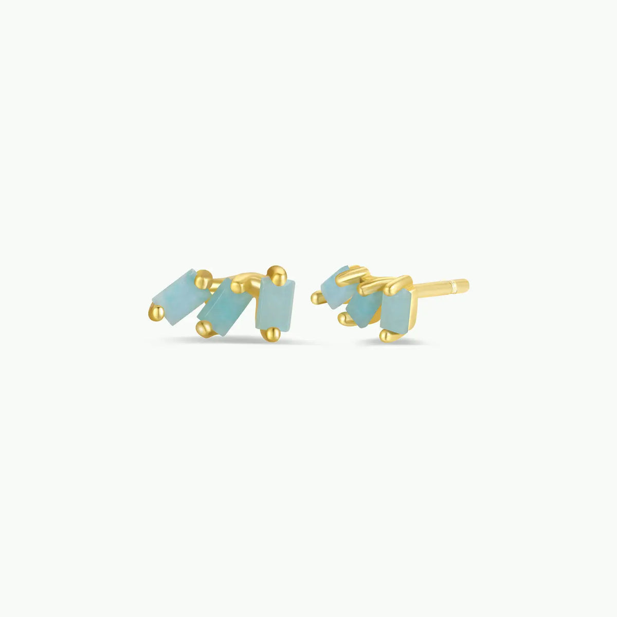 Jax Kelly | Offset Trio Studs, Amazonite