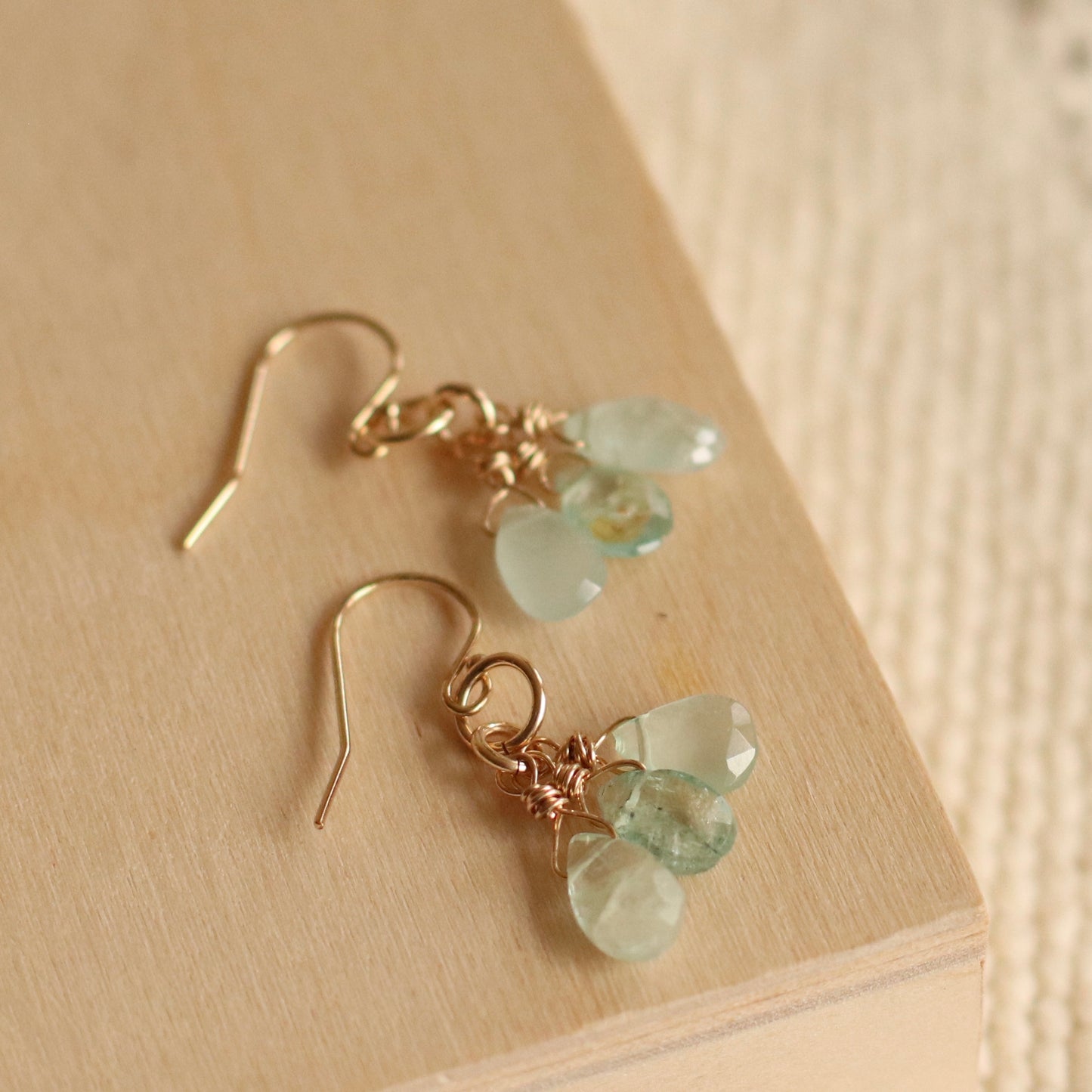 Cire’ Alexandria | Aquamarine Cluster Dangles, 14k Gold Filled