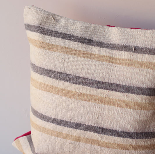 Kilim Pillow | Neutral Stripe, includes insert, 16"