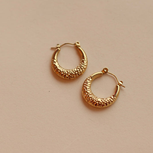 Bazou | Stainless Steel Hammered Hoops