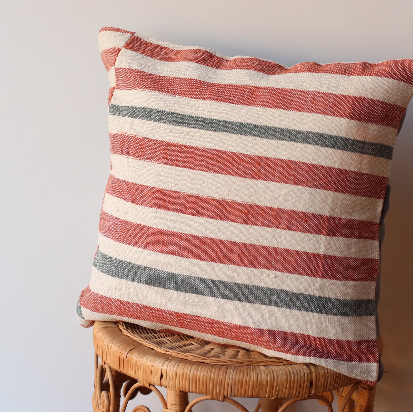 Kilim Pillow | Brick Red Stripe, includes insert, 18"