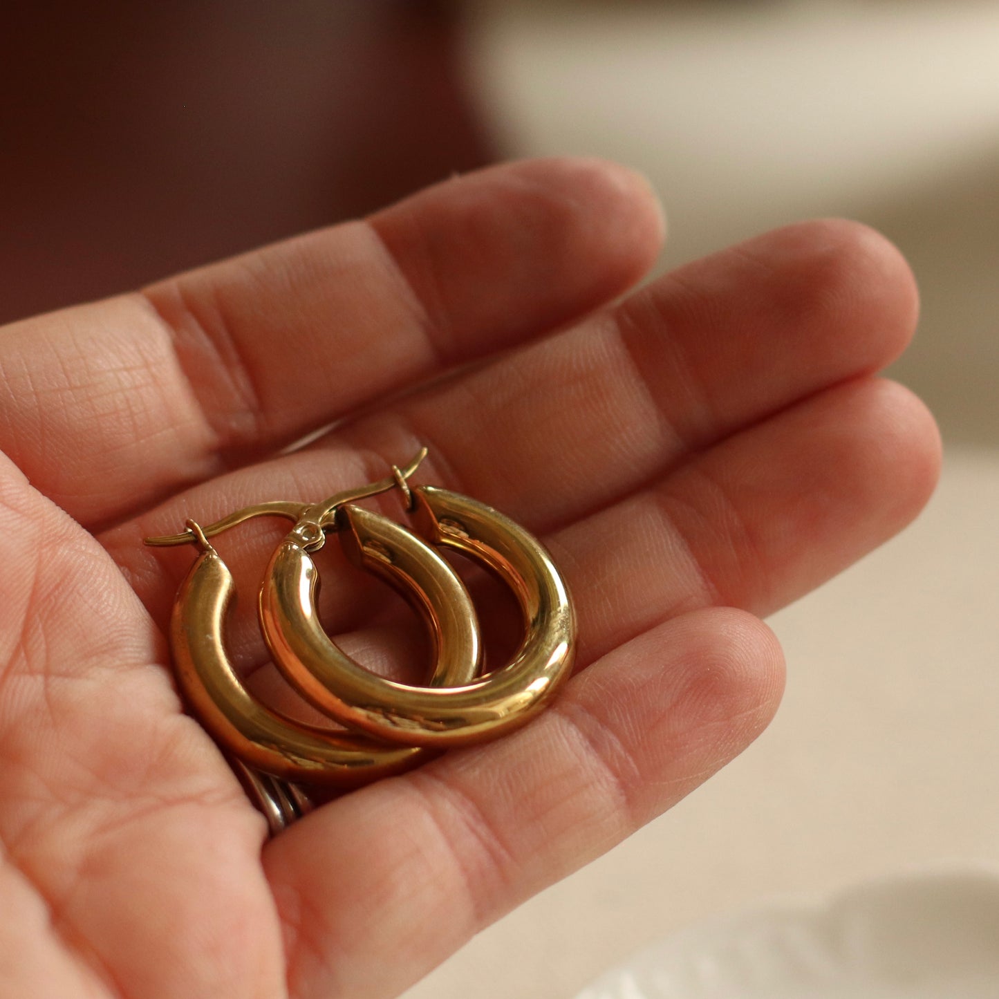 Dune Hoops | Gold Stainless Steel Chunky Hoop Earring