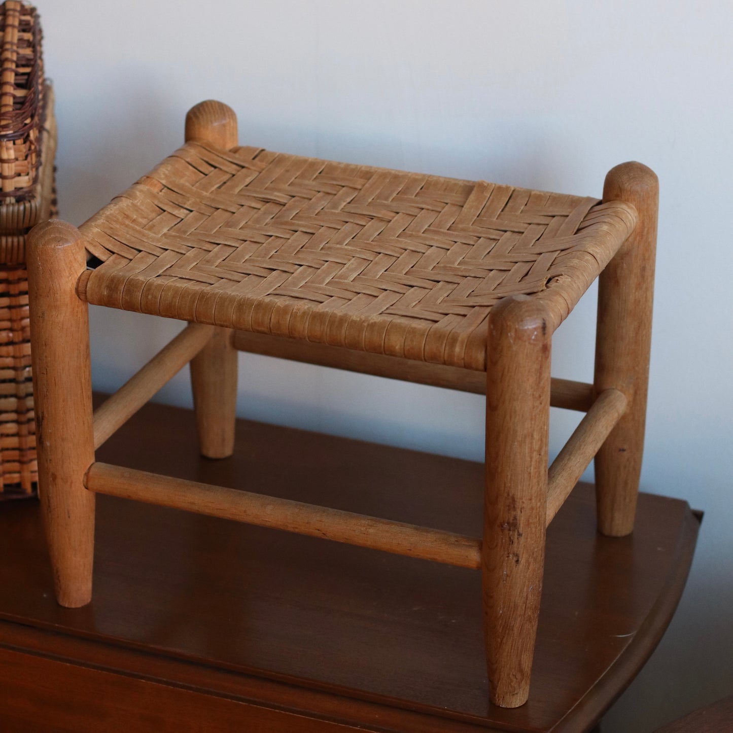 Small Primitive Topped Stool