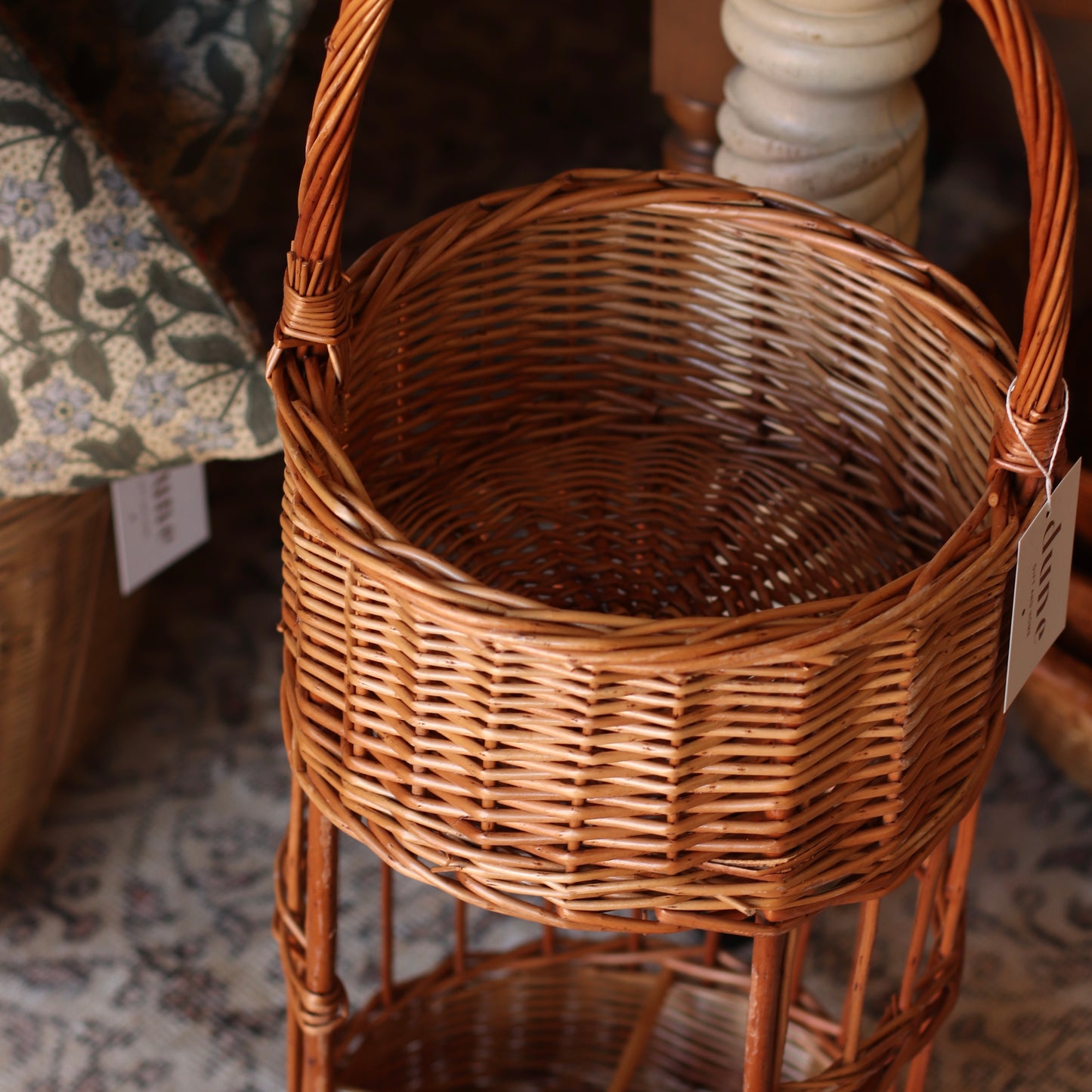 Woven Willow Branch Caddy Basket