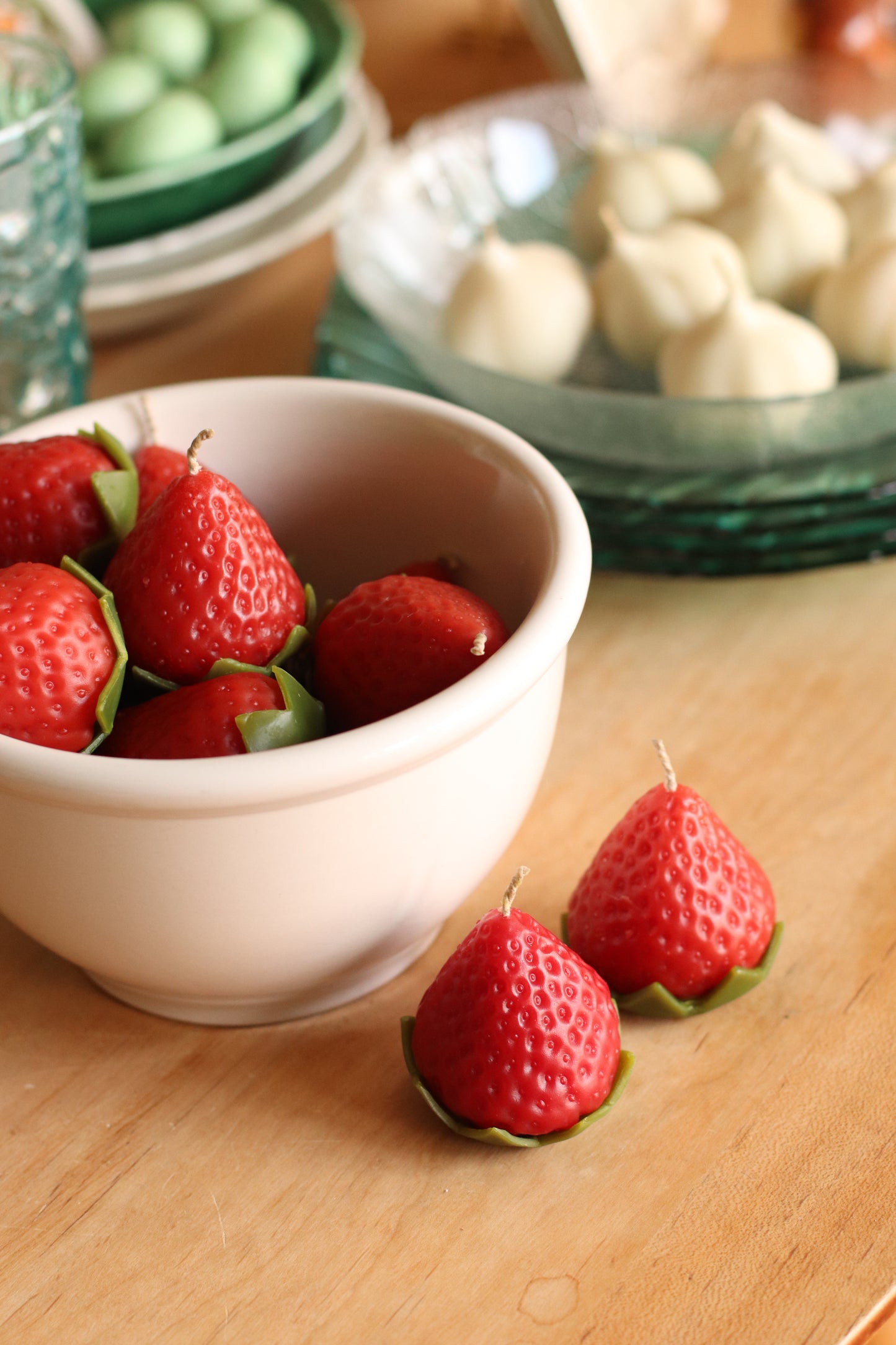 The Wax Pantry  | Strawberry with Stem Beeswax Candle