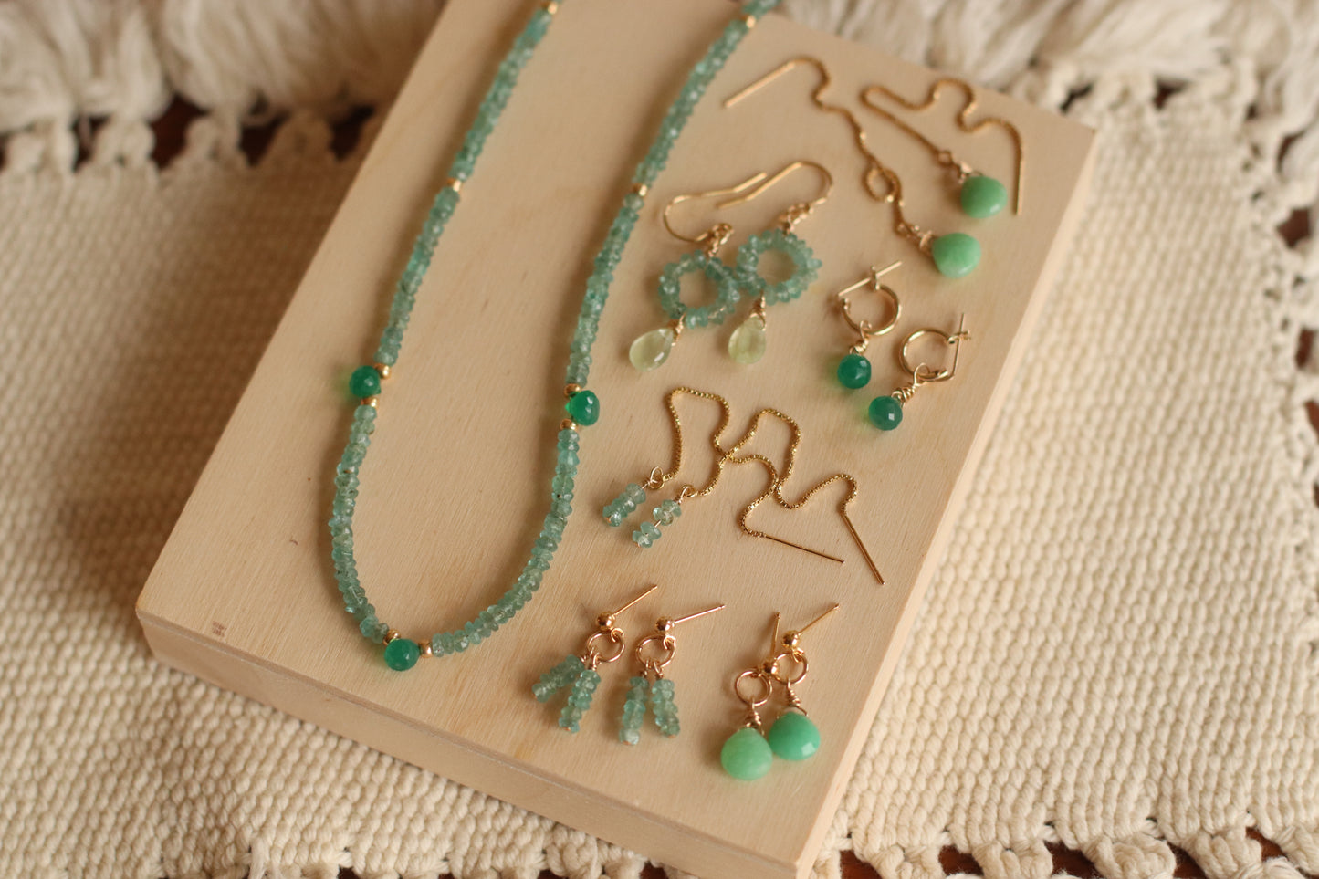 Cire’ Alexandria | Aquamarine Gemstone Chandeliers, 14K Gold Filled