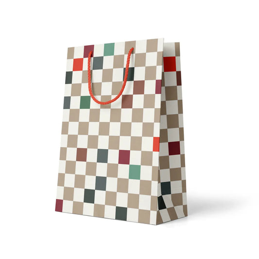 Amy Heitman | Taupe Check Gift Bag