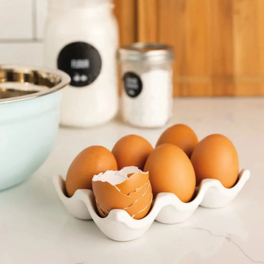 Now Designs | Ceramic Egg Crate, Matte White