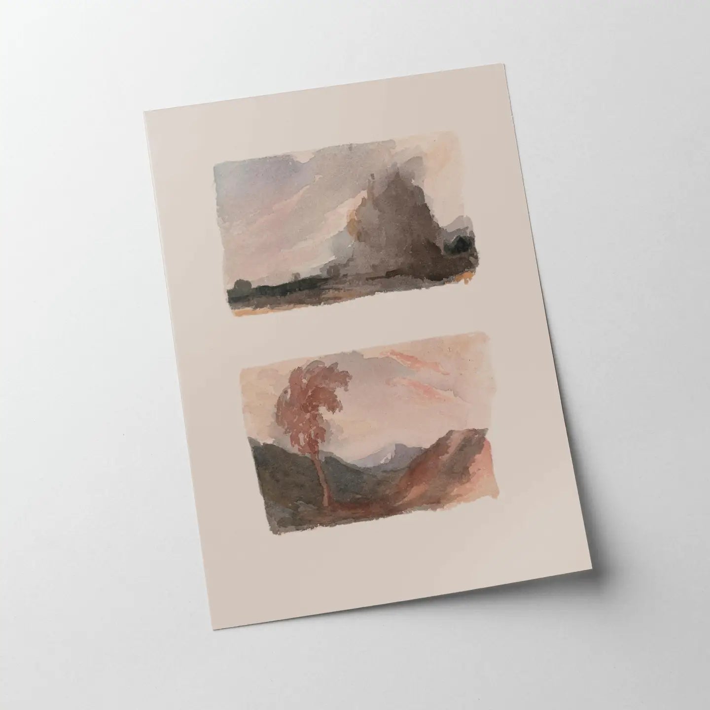 Knot & Soul | Vintage Muted Watercolor Landscape Print, 11 x 14