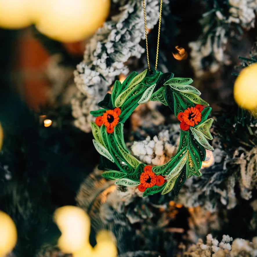 Ten Thousand Villages | Quill Wreath Ornament