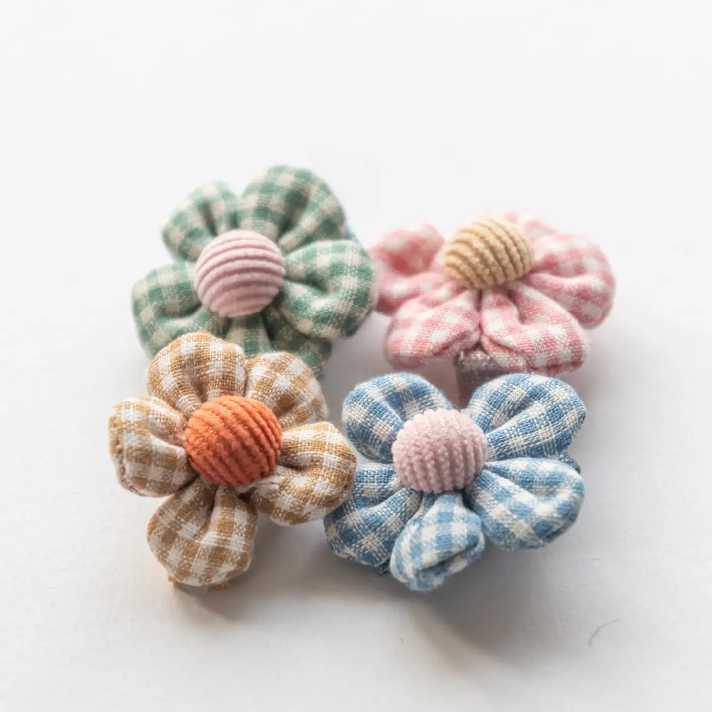 Tangle Shiny Stars | Gingham Flower Hair Clip, Choose your color