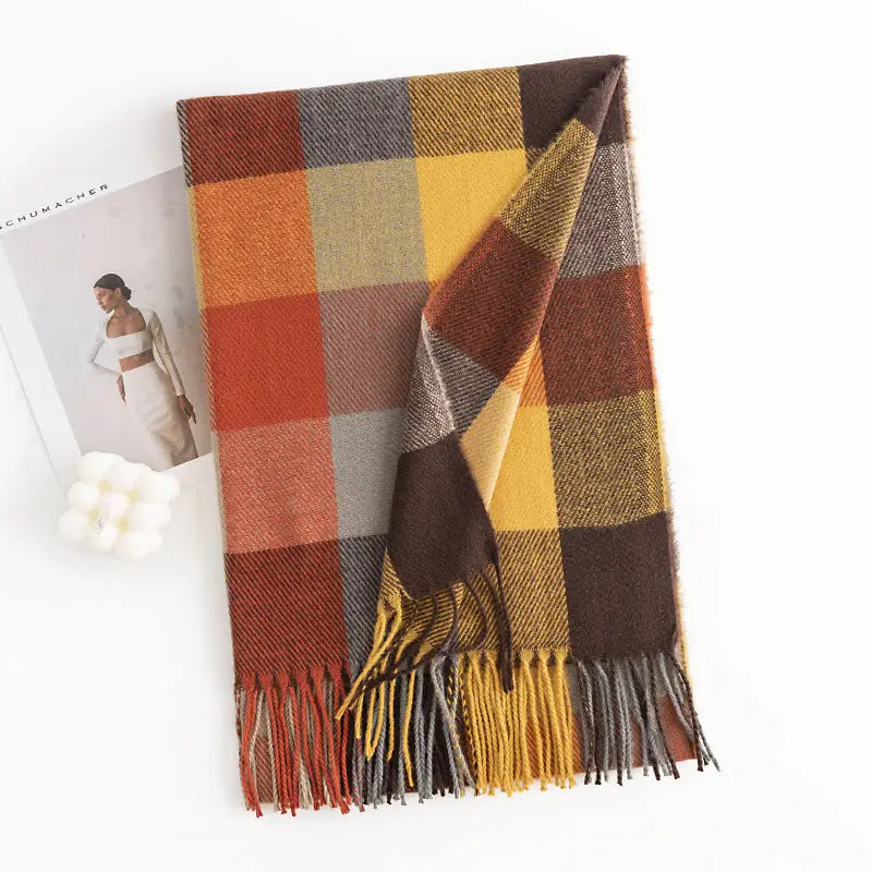 Funky | Super Soft Plaid Scarf, Brown