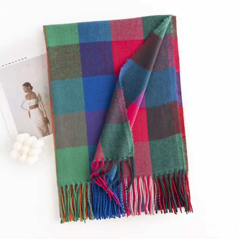 Funky | Super Soft Plaid Scarf, Red and Green