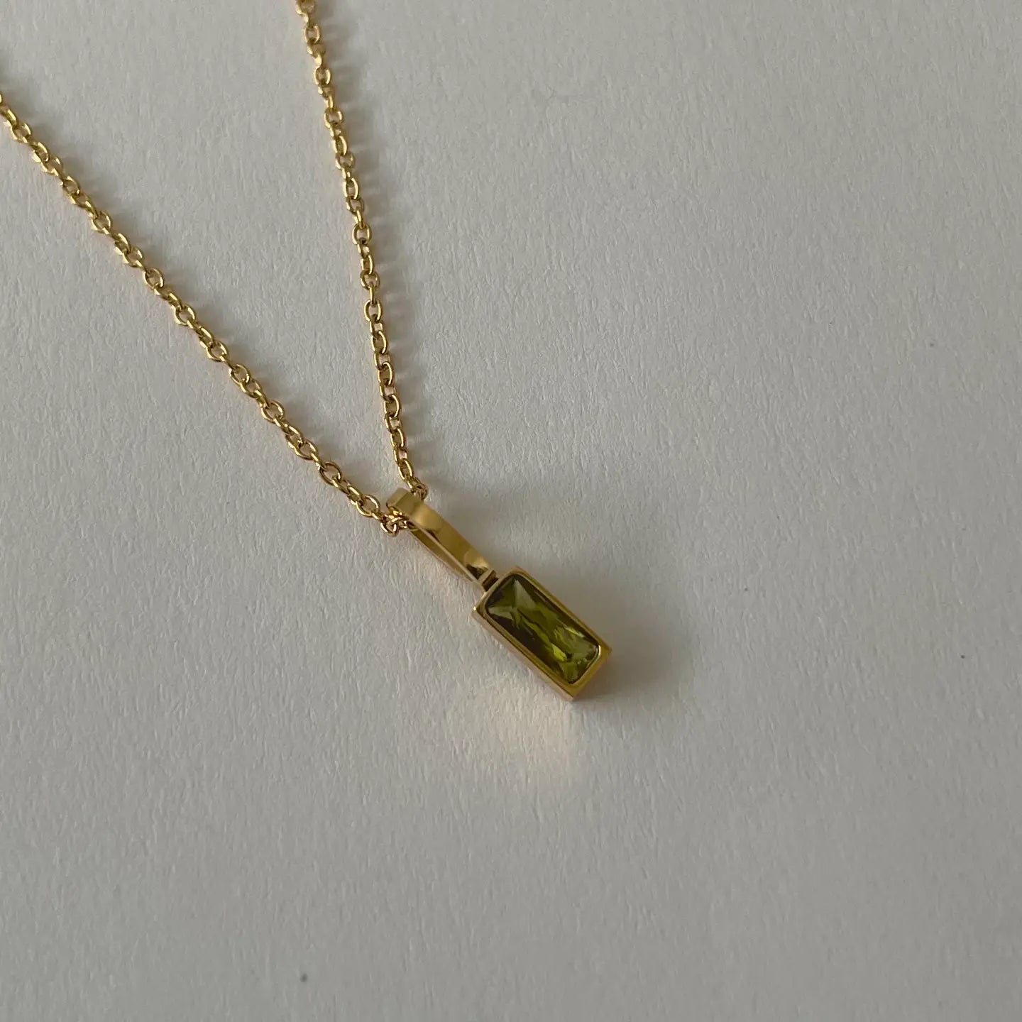 Namaste Jewelry | Peridot Rectangular Necklace