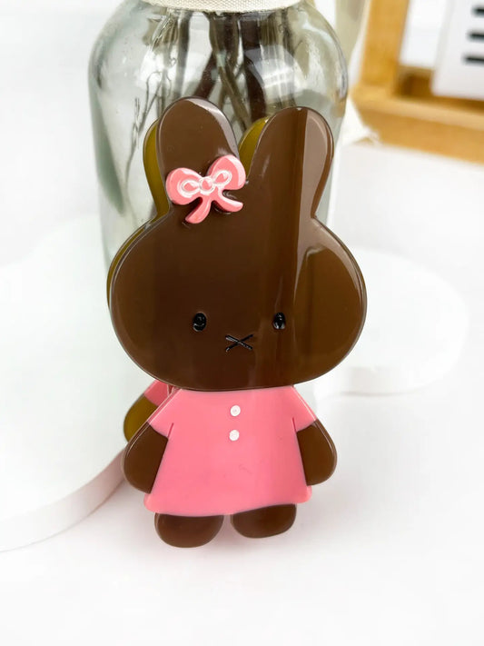 Mild Style  |  Pink Bunny with Bow Hair Clip