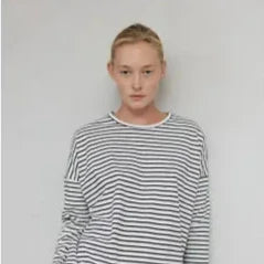 MOD REF | The Tate Top, Stripe Long Sleeve, Blue Stripe