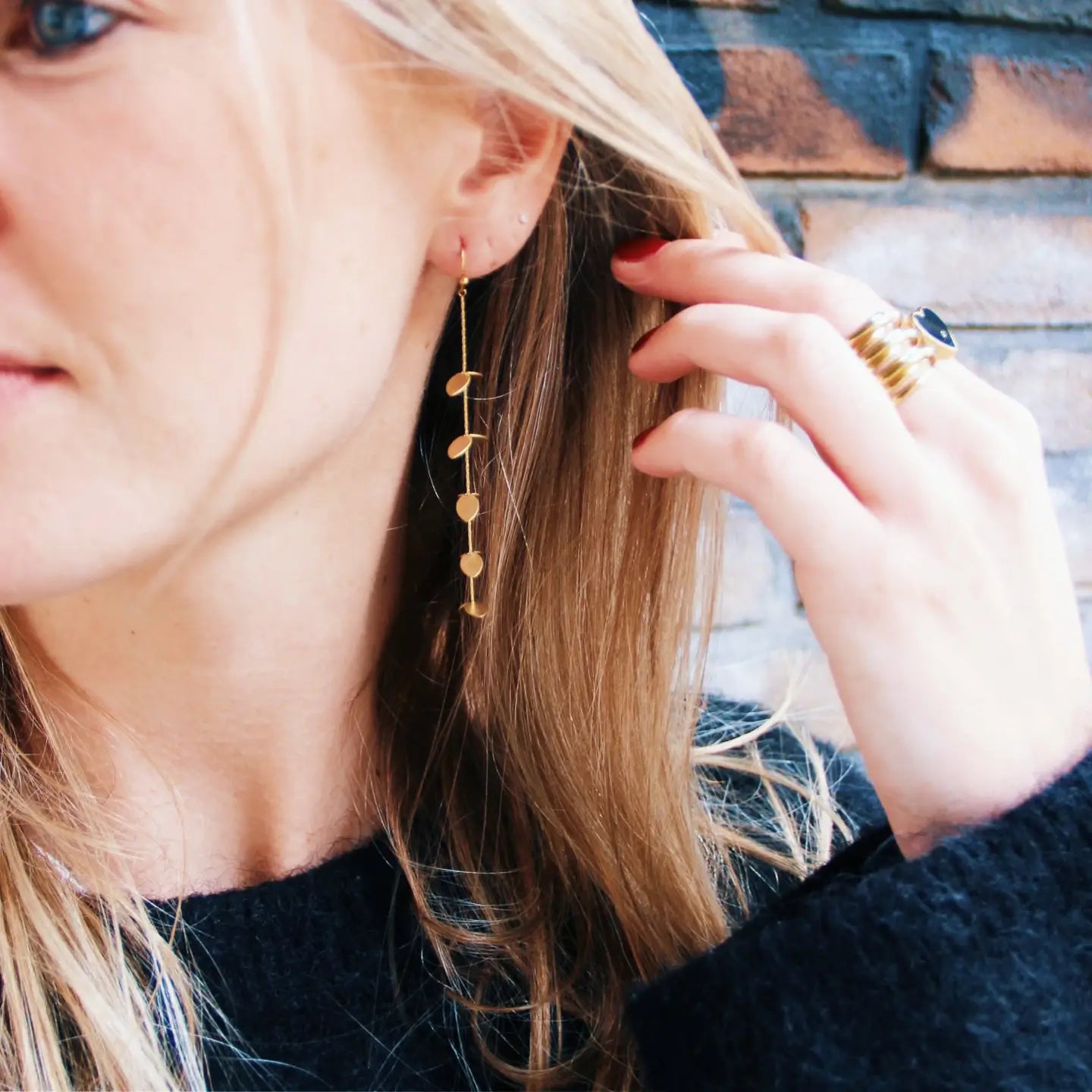 Bazou | Fine Wire Leaf Earrings