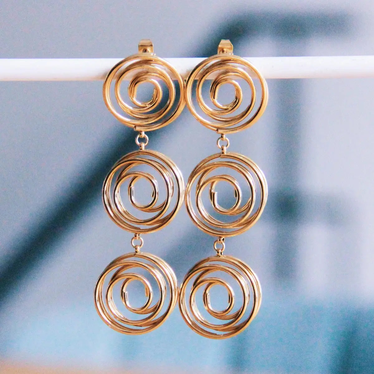 Bazou | Stainless Steel Swirl Statement Earring