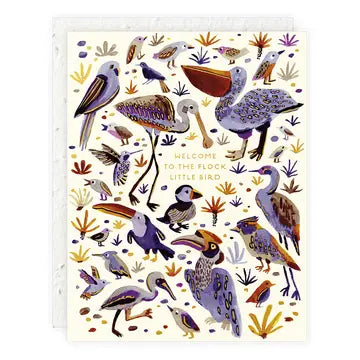 Seedlings | Welcome to the Flock Little Bird Baby Card