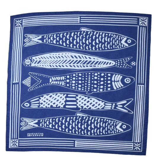 Hearth and Harrow | 100% Cotton Nautical Print Bandana, Navy